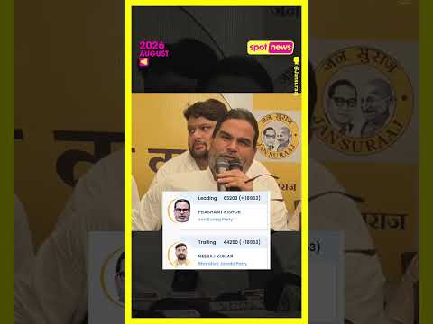 Video depicts simulated August 2026 election graphic featuring Prashant Kishor and Neeraj Kumar