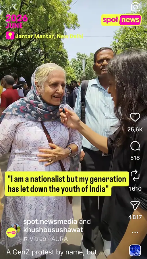 Spot On story screenshot from a public protest