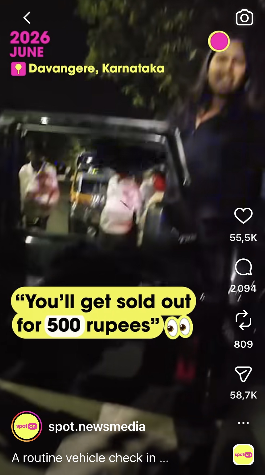 Spot On story screenshot about a routine vehicle check