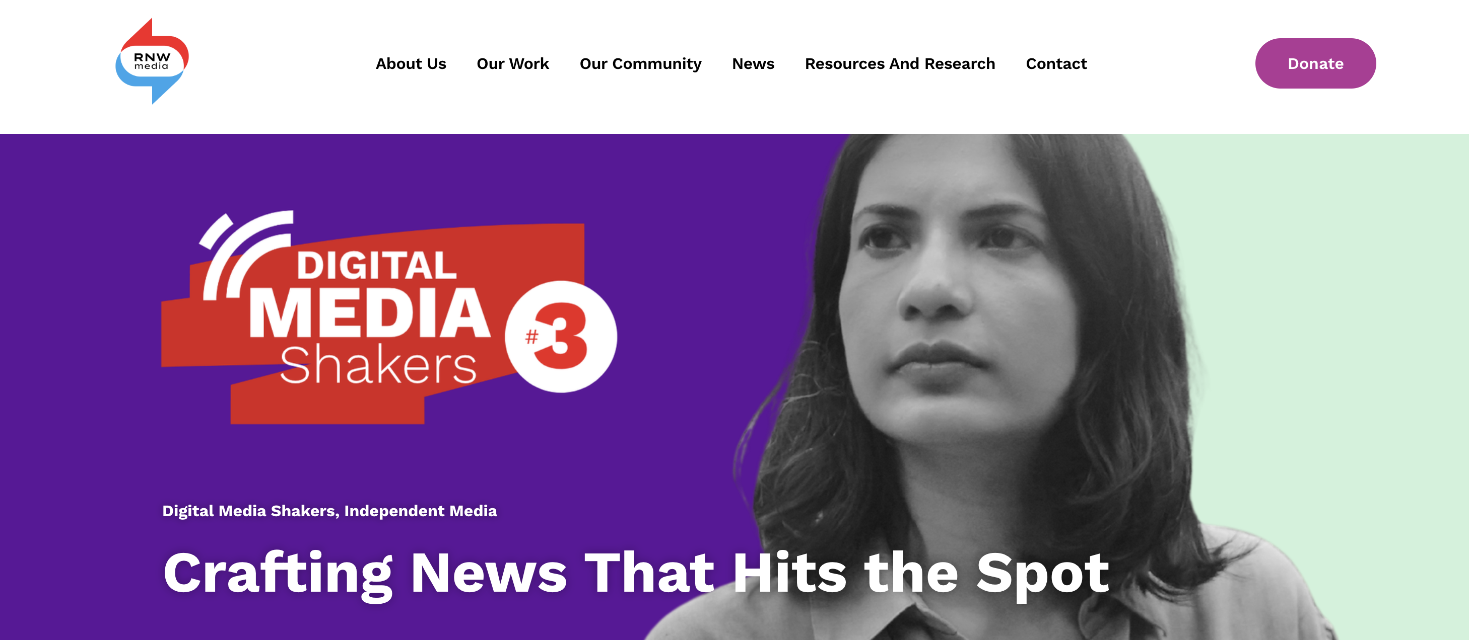 Screenshot of the RNW Media Digital Media Shakers feature